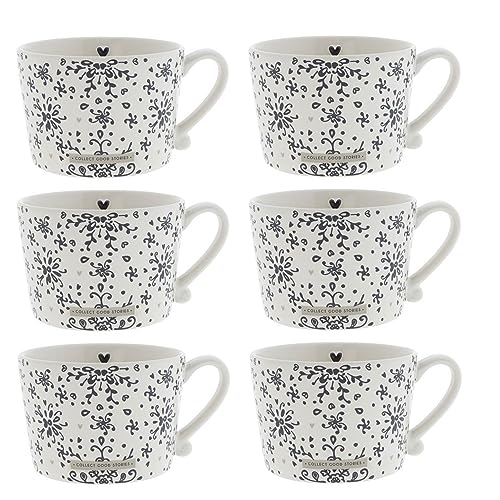 Bastion Collections 6er Set Tassen, Becher BAROQUE FLOWERS für 300ml von Bastion Collections