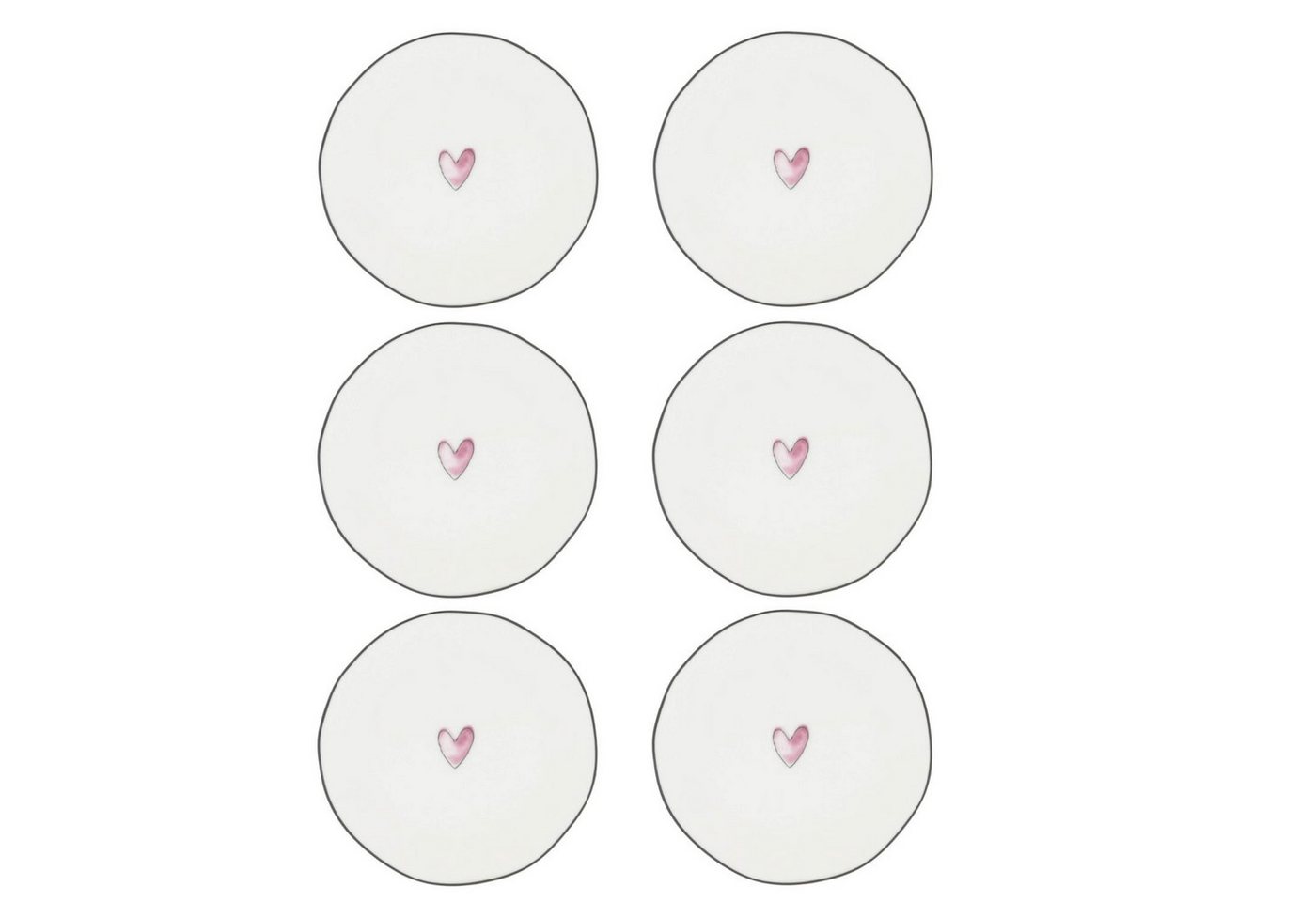 Bastion Collections Dessertteller Watercolour Heart, Spülmaschinengeeignet, Weiß, Motiv: Herz Bastion Collections Dessertteller Watercolour Heart, Spülmaschinengeeignet, Weiß, Motiv: Herz von Bastion Collections