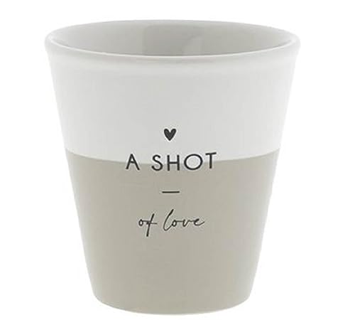 Bastion Collections Espresso Becher Tasse A SHOT OF LOVE Herz weiß creme Spruch von Bastion Collections