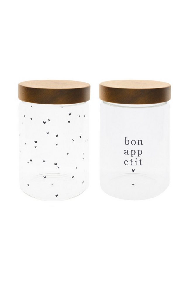 Bastion Collections Geschirr-Set Vorratsdose 2er Set - HEARTS & BON APPETIT - transparent Bastion Collections Geschirr-Set Vorratsdose 2er Set - HEARTS & BON APPETIT - transparent von Bastion Collections