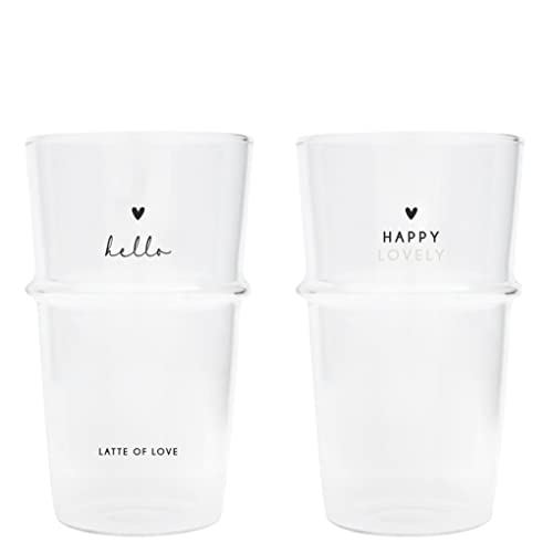Bastion Collections Gläser-Set Latte Macchiato Hello & Happy Lovely 2tlg. versch. Motive Glas transparent schwarz bedruckt H14cm gedeckter Tisch Bastion Collections Gläser-Set Latte Macchiato Hello & Happy Lovely 2tlg. versch. Motive Glas transparent schwarz bedruckt H14cm gedeckter Tisch von Bastion Collections