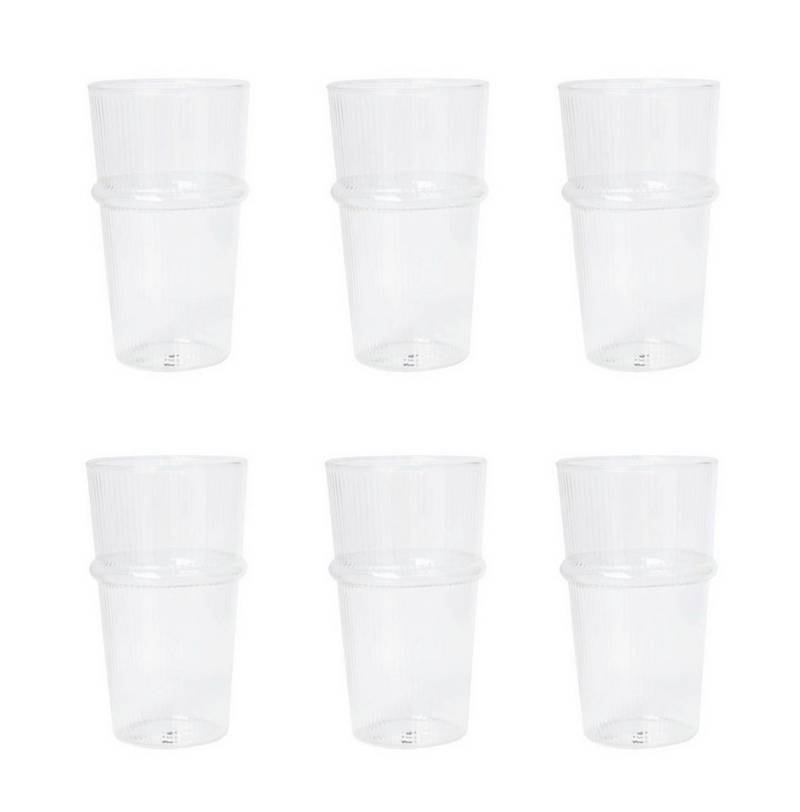 Bastion Collections Tasse Ribbed / Streifen, Glas von Bastion Collections