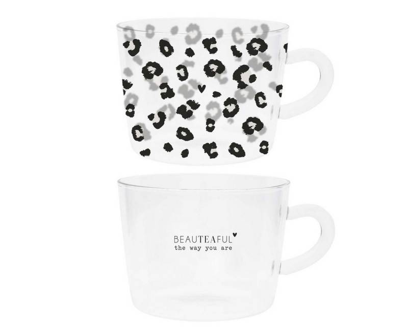 Bastion Collections Glas Teetasse BEAUTIFUL& LEOPARD 2er Set, 10x7cm, Glas von Bastion Collections