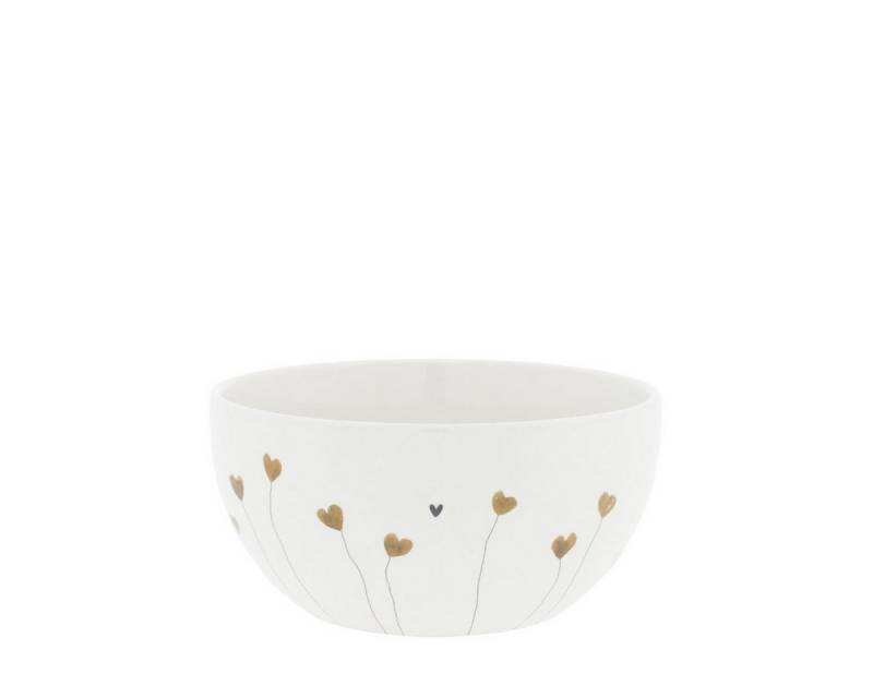 Bastion Collections Müslischale Bastion Collections Blumen Herzen D14cm weiß Karamell von Bastion Collections