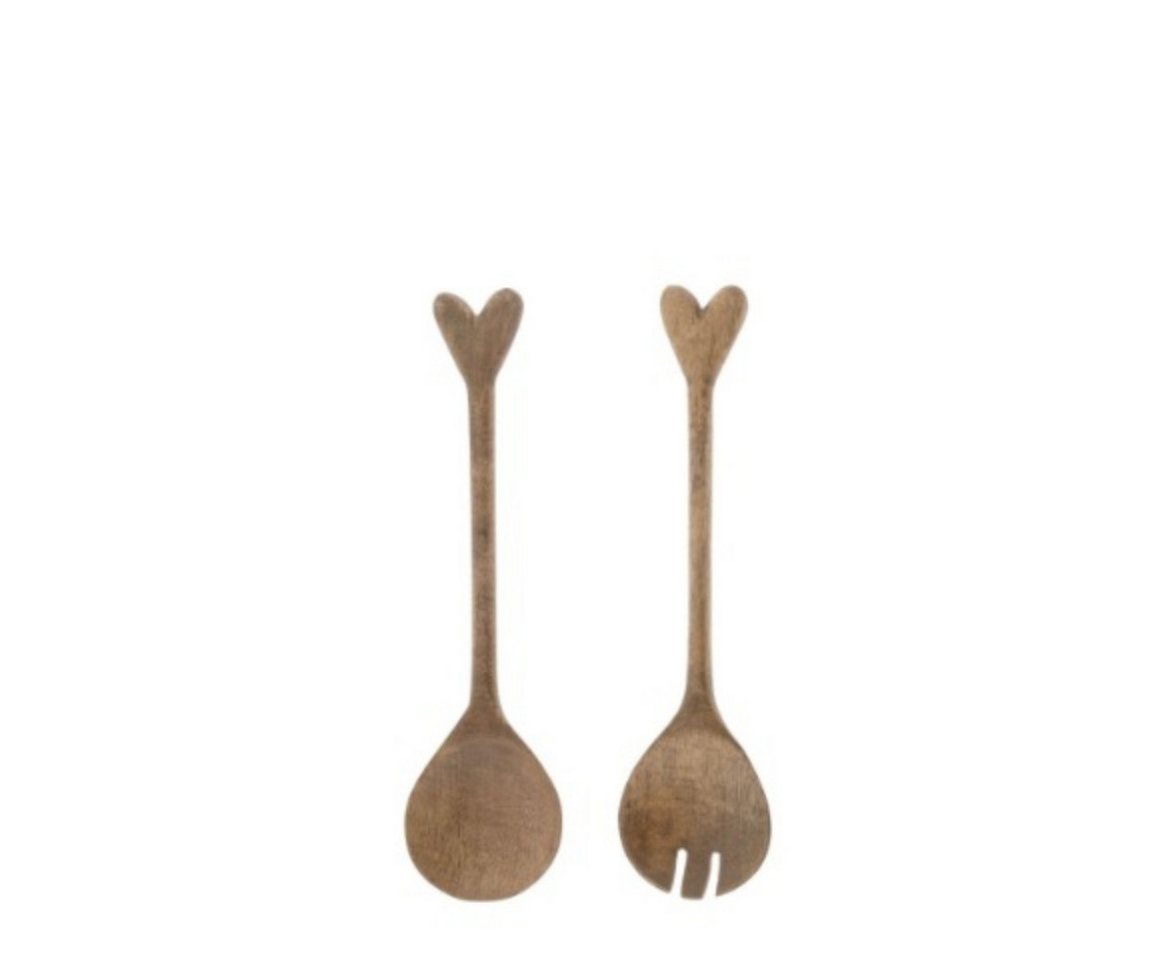 Bastion Collections Salatbesteck Set Herzform von Bastion Collections aus Holz, Mangoholz von Bastion Collections