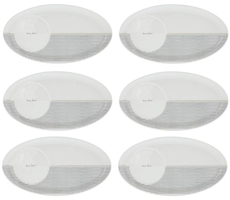 Bastion Collections Servierteller Beige Titan, Keramik, Spülmaschinengeeignet, Weiß, Motiv: Streifen Bastion Collections Servierteller Beige Titan, Keramik, Spülmaschinengeeignet, Weiß, Motiv: Streifen von Bastion Collections