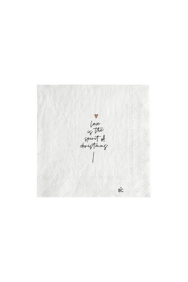 Bastion Collections Stoffserviette Servietten - SPIRIT OF CHRISTMAS - weiß von Bastion Collections