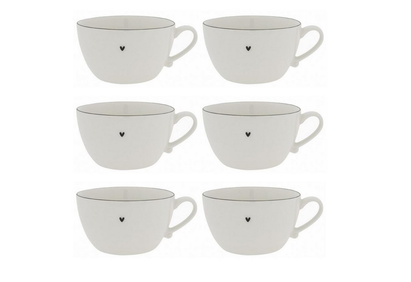 Bastion Collections Tasse Schwarzes Herz, Keramik, Spülmaschinengeeignet, Weiß, Motiv: schwarzes Herz Bastion Collections Tasse Schwarzes Herz, Keramik, Spülmaschinengeeignet, Weiß, Motiv: schwarzes Herz von Bastion Collections