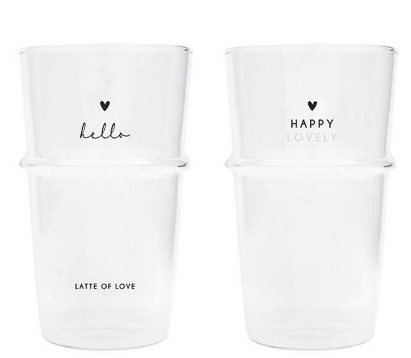 Bastion Collections Tasse Bastion Collections 2er Set Latte Macchiato Gläser Herz BC Cappuccino von Bastion Collections