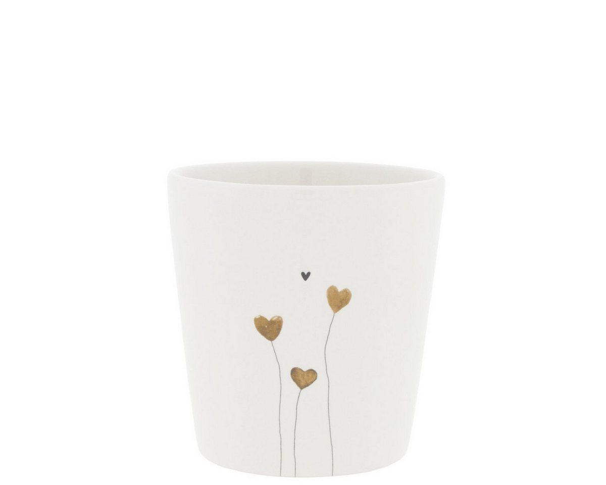 Bastion Collections Becher Bastion Collections Blumen Herzen weiß/Karamell von Bastion Collections