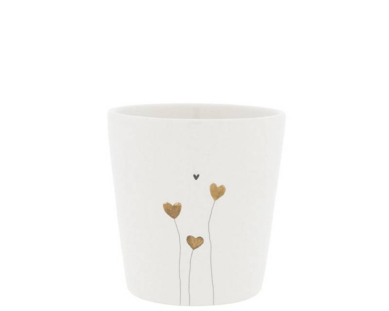Bastion Collections Becher Bastion Collections Blumen Herzen weiß/Karamell von Bastion Collections