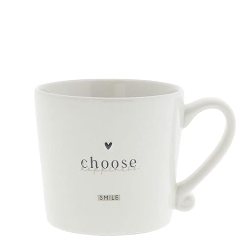 Bastion Collections Tasse CHOOSE HAPPINESS weiß mit schwarzem Herz für 220ml von Bastion Collections