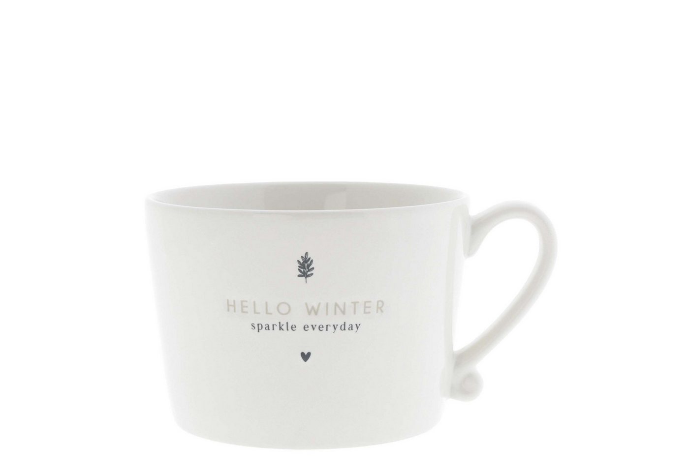Bastion Collections Tasse Schwarzes Herz, Keramik, Spülmaschinengeeignet, Weiß, Motiv: Winter von Bastion Collections