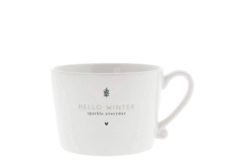 Bastion Collections Tasse Schwarzes Herz, Keramik, Spülmaschinengeeignet, Weiß, Motiv: Winter von Bastion Collections