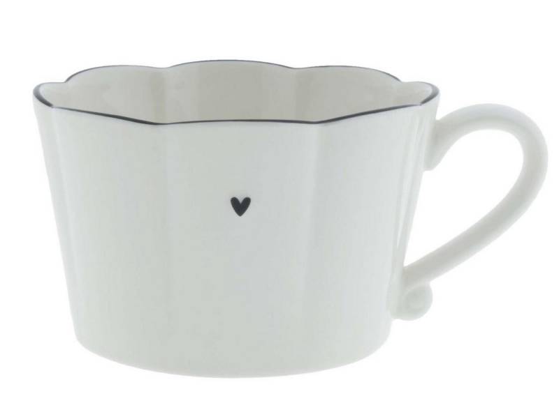 Bastion Collections Tasse Ruffle Heart, Keramik, Spülmaschinengeeignet, Weiß, Motiv: Herz von Bastion Collections