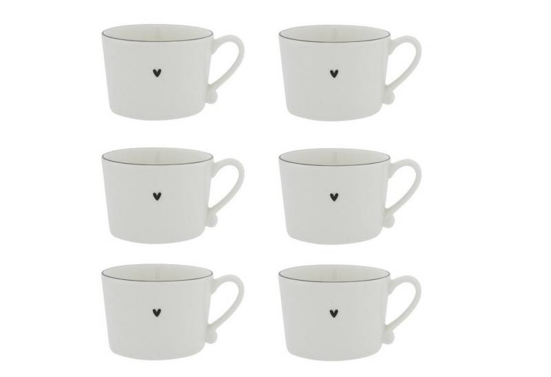 Bastion Collections Tasse Schwarzes Herz, Keramik, Spülmaschinengeeignet, Weiß, Motiv: Herz Bastion Collections Tasse Schwarzes Herz, Keramik, Spülmaschinengeeignet, Weiß, Motiv: Herz von Bastion Collections