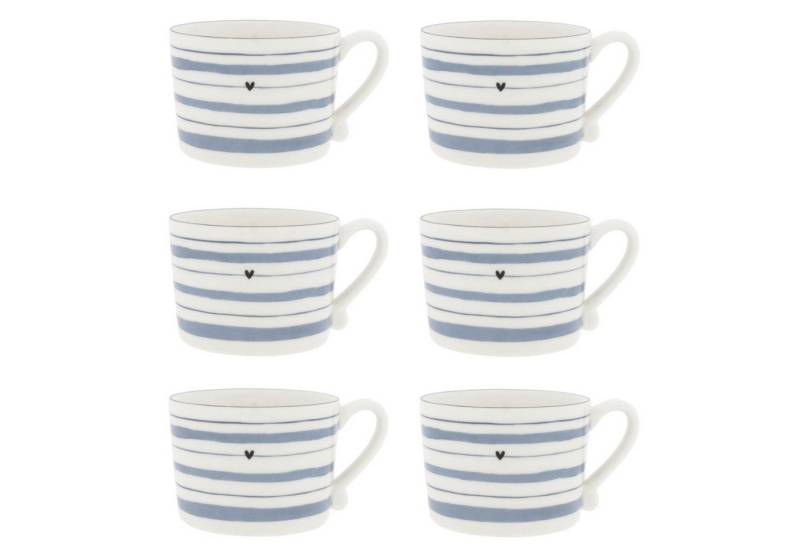 Bastion Collections Tasse Watercolour Stripes, Keramik, Spülmaschinengeeignet, Weiß, Motiv: Streifen Bastion Collections Tasse Watercolour Stripes, Keramik, Spülmaschinengeeignet, Weiß, Motiv: Streifen von Bastion Collections