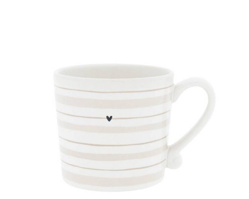 Bastion Collections Tasse Weiß, Durchmesser 8.5 cm, Keramik, Spülmaschinengeeignet, Weiß, Motiv: Streifen von Bastion Collections