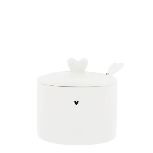 Bastion Collections Zuckerdose Heart mit Deckel und Löffel Keramik weiß schwarz H14cm LI/SUGAR 007 BL Bastion Collections Zuckerdose Heart mit Deckel und Löffel Keramik weiß schwarz H14cm LI/SUGAR 007 BL von Bastion Collections