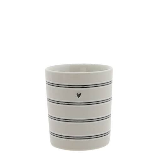 Becher Stripes Heart titane Keramikbecher Keramikgeschirr BC Mug Küche gedeckter Tisch von Bastion Collections