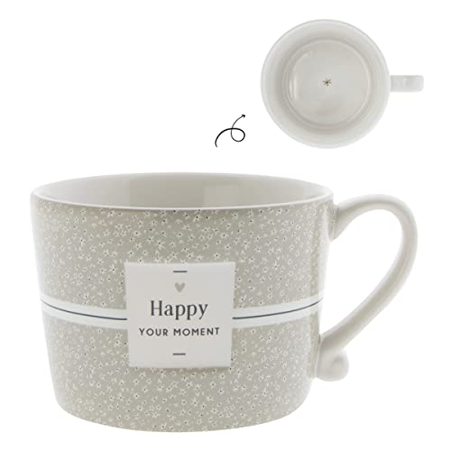 Becher mit Henkel Happy YOUR MOMENT Keramikbecher titane weiss Keramikgeschirr BC Cup gedeckter Tisch Geschirr von Bastion Collections