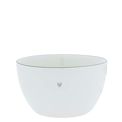 Bowl Medium little Heart Keramik weiss grau D15cm Keramikgeschirr Müslischale Dessertschale BC Gedeckter Tisch von Bastion Collections