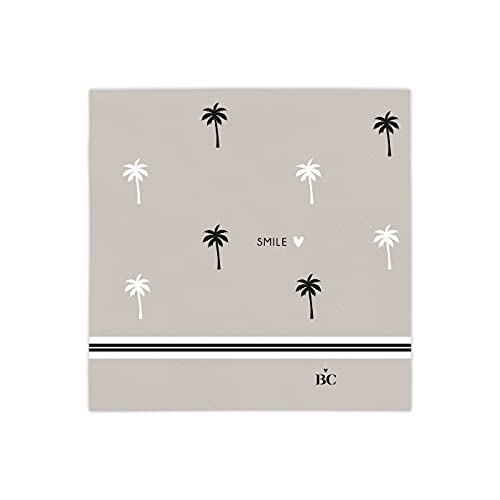 Cocktail Papierservietten Palm Tree SMILE 25x25cm BC Napkin Servietten gedeckter Tisch Küche von Bastion Collections