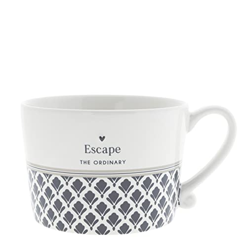 Bastion Collections Tasse mit Henkel Escape THE ORDINARY Keramik weiß schwarz Keramiktasse Geschirr Küche gedeckter Tisch BC Cup, RJ/CUP 097 BT von Bastion Collections