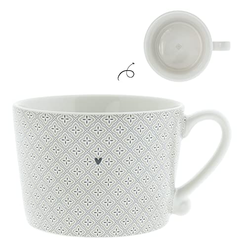 Bastion Collections Tasse mit Henkel little Mosaic Keramik weiss titane Keramiktasse Geschirr Küche gedeckter Tisch BC Cup, RJ/CUP 083 BT von Bastion Collections