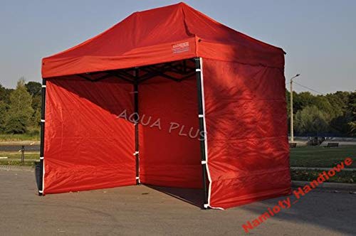 Bastionshop Marktzelt Expresszelt 3x3m Marktstand Faltzelt Messestand Pavillion Gazebo, Wasserdicht und mit UV-Schutz (Rot) von Bastionshop