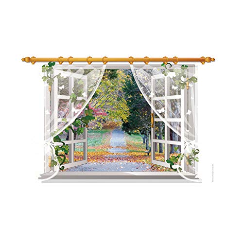 3D Wandaufkleber/Wandbild/Kunstaufkleber für Heimdekoration, Fensterblick, Landschaft wald von Bata