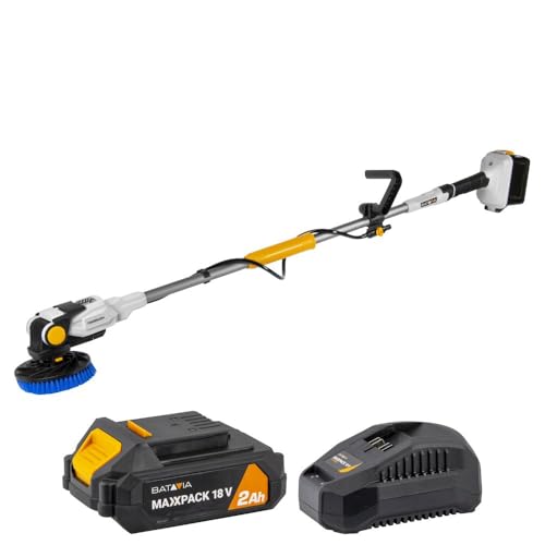 Batavia 18V Brushless Twin Brush Akku-Reinigungsbürste – Wasserfest IPX7, Gegenläufige Bürsten, Verstellbarer Kopf – Inkl. 2.0Ah Akku & 2.4A Ladegerät - Maxxpack von Batavia