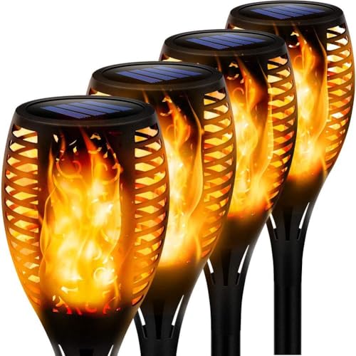 BatdTech 4 Stück Solarlampen für außen, 33LED Flammenlicht Gartenfackeln IP65 Wasserdicht Solar Flamme Fackeln Lichter Solarleuchten mit Realistischen Flammen Automatische EIN/Aus BatdTech 4 Stück Solarlampen für außen, 33LED Flammenlicht Gartenfackeln IP65 Wasserdicht Solar Flamme Fackeln Lichter Solarleuchten mit Realistischen Flammen Automatische EIN/Aus von BatdTech