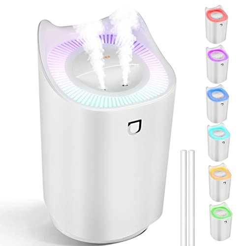 Luftbefeuchter für Schlafzimmer 3L mit 7 Farben LED und 2 Sprühöffnungen, Leiser Raumluftbefeuchter für Babyzimmer Kinderzimmer, 24-48H Laufzeit, für Haus Yoga Büro Luftbefeuchter für Schlafzimmer 3L mit 7 Farben LED und 2 Sprühöffnungen, Leiser Raumluftbefeuchter für Babyzimmer Kinderzimmer, 24-48H Laufzeit, für Haus Yoga Büro von BatdTech