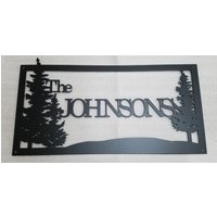 Rechteck Kiefer Baum Monogramm Rechteck Kiefer Baum Monogramm von BatemanMetalWorks