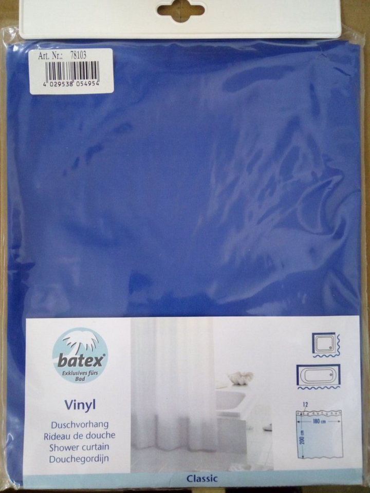 Batex Duschvorhang Duschvorhang BATEX CLASSIC Vinyl, blau, 180 x 200 cm von Batex