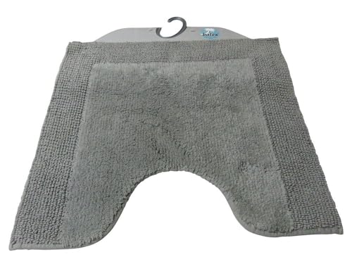 Batex WC-Vorleger Duo-Flor grau 60X55cm mit Ausschnitt Toilettenvorleger Vorleger Toilette Toilettenteppich von Batex