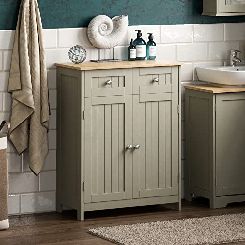 Bath Vida Hoch-& Midischränke fürs Bad, Mitteldichte Holzfaserplatte, Grau, Standard Grey 2 Drawer 2 Door Bathroom Cabinet Bath Vida Hoch-& Midischränke fürs Bad, Mitteldichte Holzfaserplatte, Grau, Standard Grey 2 Drawer 2 Door Bathroom Cabinet von Bath Vida