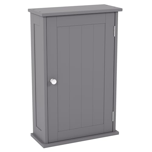 Bath Vida Priano Badezimmerschrank, Einzelschrank, Wandmontage, Aufbewahrungsschrank, Regal, Grau von Bath Vida