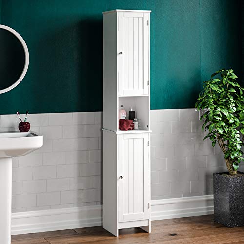 Bath Vida Priano Badezimmerschrank, hohe Aufbewahrungseinheit, bodenstehend, Holz, weiß Bath Vida Priano Badezimmerschrank, hohe Aufbewahrungseinheit, bodenstehend, Holz, weiß von Bath Vida