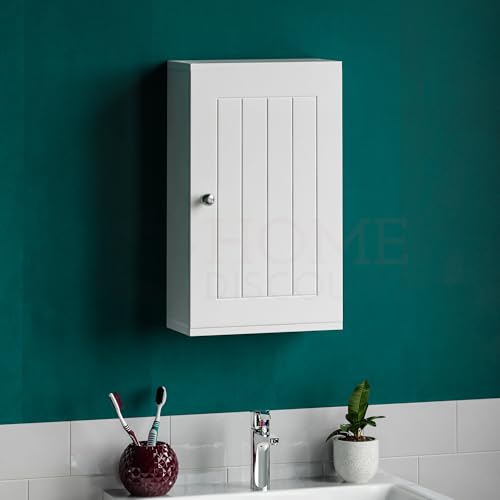 Bath Vida Priano Hängeschrank mit Tür, Bad, Badezimmer, Aufbewahrung, Weiß von Bath Vida