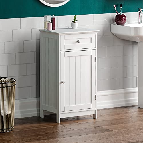 Bath Vida Kommode, 1-türig, 1 Schublade, Schrank mit Schublade, Schrank/Einheit zur Aufbewahrung, für Badezimmer, Holz, Weiß von Bath Vida