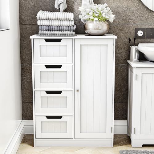 Bath Vida Unterschrank mit 4 Schubladen, 1 Tür, weiß, FSC 100%, H 81 x B 60 x T 30 cm Bath Vida Unterschrank mit 4 Schubladen, 1 Tür, weiß, FSC 100%, H 81 x B 60 x T 30 cm von Bath Vida