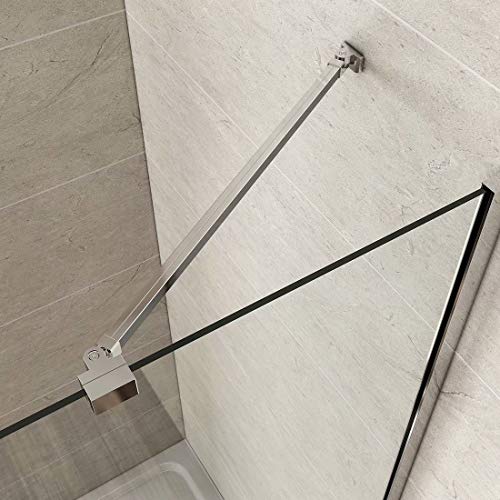 Bath-mann Stützstange Stabilisator für Duschwand Glas zur Wand für Glasdicke 5-6 mm Wandhalterung Edelstahl Einstelllänge 500 mm Glashalter um 180 ° von KOBEST