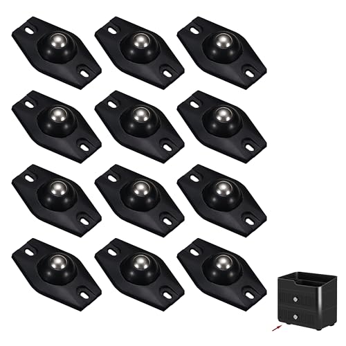Batheidon 12 Stück Kugelrollen mini rollen kugelrollen für möbel, Mini Rollen für Küchengeräte, Selbstklebende Möbelrollen für Kaffeemaschinen, Küchenutensilien und Aufbewahrungsboxen, Nickel-Stahl von Batheidon