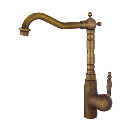 Nostalgie Einhebel Wasserhahn Waschbecken Retro Küche Bad Armatur Mischbatterie-Antik Messing Wasserhahn Badarmatur Waschtischarmaturen-ABS Blasen Mund Wassernetz Nostalgie Einhebel Wasserhahn Waschbecken Retro Küche Bad Armatur Mischbatterie-Antik Messing Wasserhahn Badarmatur Waschtischarmaturen-ABS Blasen Mund Wassernetz von Bathrena