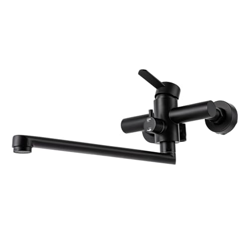 Wasserarmatur - Küchenarmatur Wandmontage Wandmischbatterie mit Spritzpistole und 3 Wasserstrahlarten Küchenarmatur Spültischmischbatterie 360° drehbar Edelstahl Wasserarmatur - Küchenarmatur Wandmontage Wandmischbatterie mit Spritzpistole und 3 Wasserstrahlarten Küchenarmatur Spültischmischbatterie 360° drehbar Edelstahl von Bathrena