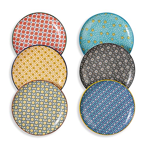 Dessertteller Porzellan Teller Bunt Frühstücksteller - Flache Salatteller Kuchenteller Bunte - Keramik 6 Stück Teller Set für Dessert | Salat | Frühstück - Mikrowellen und Spülmaschinenfest - 20 cm Dessertteller Porzellan Teller Bunt Frühstücksteller - Flache Salatteller Kuchenteller Bunte - Keramik 6 Stück Teller Set für Dessert | Salat | Frühstück - Mikrowellen und Spülmaschinenfest - 20 cm von Batitie