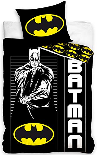 Batman Bettwäsche Set 135x200cm + 80x80cm, Baumwolle Kinderbettwäsche von Batman