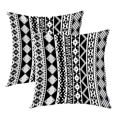 Batmerry Black White 18x18 Inch Set of 2 Pillow Covers,Tribal Navajo Abstract Aztec Peru American Black Culture Cushion Throw Pillow Covers Outdoor Sofa Couch Pillowcase von Batmerry